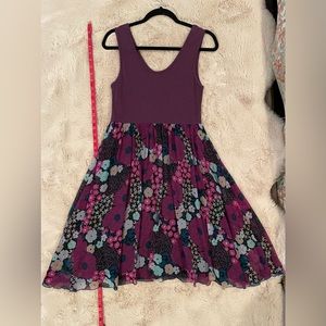 Matilda Jane Plum Tank Dress With Multi Tone Overlay Skirt